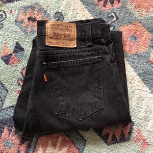 Vintage Orange Tab Black Levi Jeans